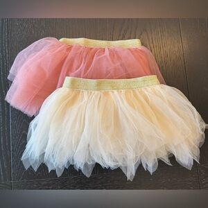 Pink and Cream Tulle Skirts with Gold Waistband